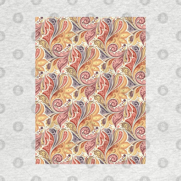 Floral Pattern in Paisley Garden Indian Style by lissantee